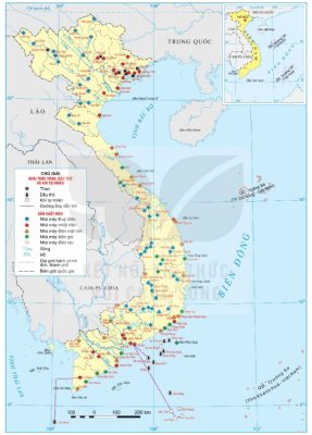 Bản đồ công nghiệp khai thác than, dầu thô, khí tự nhiên và sản xuất điện Việt Nam năm 2024