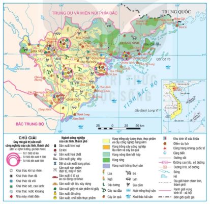 Bản đồ kinh tế vùng Đồng bằng sông Hồng năm 2024