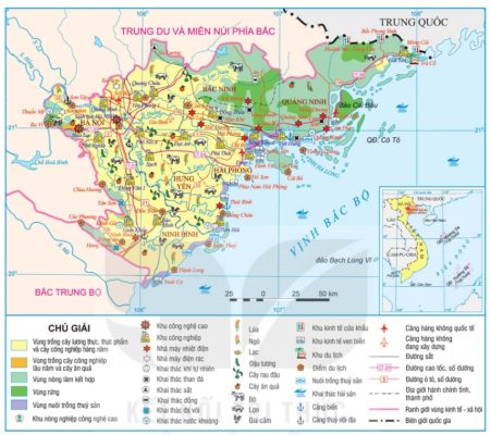 Bản đồ kinh tế vùng Đồng bằng sông Hồng năm 2024