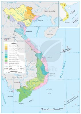 Bản đồ lưu vực các hệ thống sông ở Việt Nam
