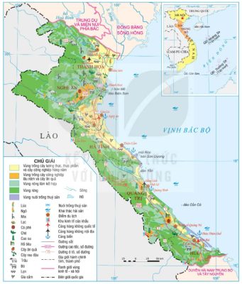 Bản đồ nông nghiệp, lâm nghiệp và thuỷ sản, du lịch vùng Bắc Trung Bộ năm 2024