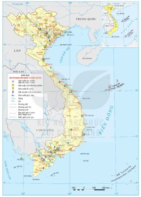Bản đồ phân bố một số ngành công nghiệp chế biến, chế tạo Việt Nam năm 2024