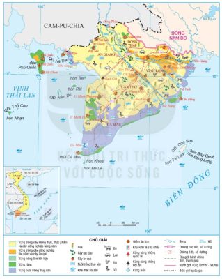 Bản đồ sản xuất lương thực, thực phẩm và du lịch vùng Đồng bằng sông Cửu Long năm 2024