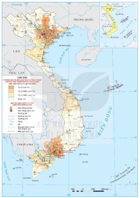 Bản đồ tỉ trọng giá trị sản xuất ngành công nghiệp của các tỉnh, thành phố và một số hình thức tổ chức lãnh thổ công nghiệp Việt Nam năm 2024
