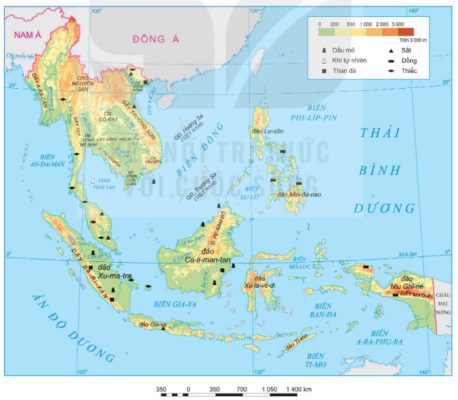 Bản đồ tự nhiên khu vực Đông Nam Á