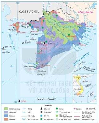 Bản đồ tự nhiên vùng Đồng bằng sông Cửu Long