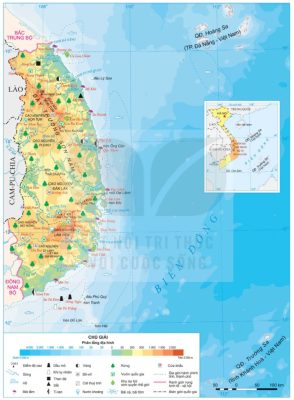 Bản đồ tự nhiên vùng Duyên hải Nam Trung Bộ và Tây Nguyên
