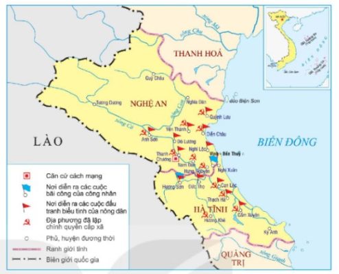 Lược đồ cao trào Xô viết Nghệ – Tĩnh (1930 – 1931)