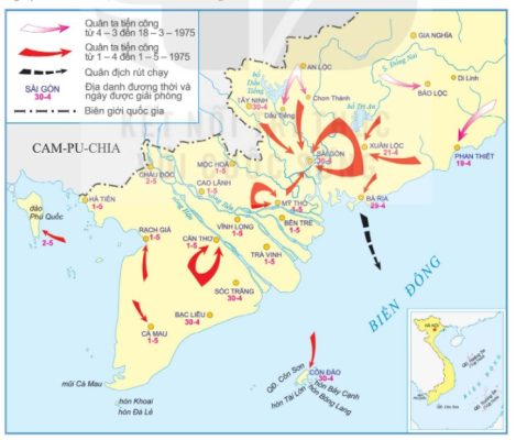 Lược đồ Chiến dịch Hồ Chí Minh và giải phóng hoàn toàn miền Nam