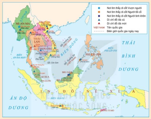 Lược đồ dấu tích của quá trình chuyển biến từ Vượn người thành người ở Đông Nam Á