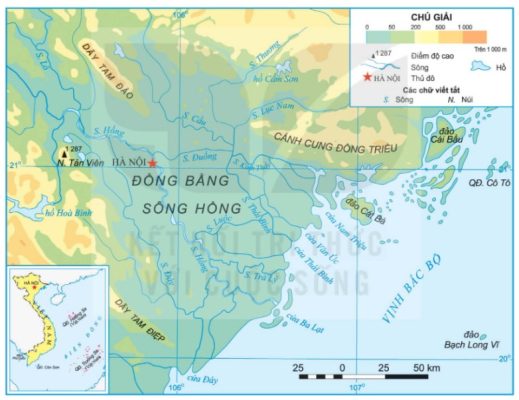 Lược đồ địa hình đồng bằng sông Hồng