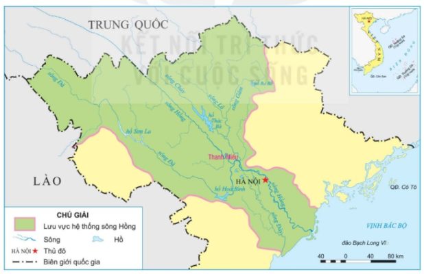 Lược đồ lưu vực hệ thống sông Hồng trên lãnh thổ Việt Nam