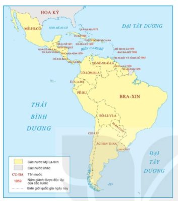 Lược đồ một số nước ở khu vực Mỹ La-tinh sau Chiến tranh thế giới thứ hai