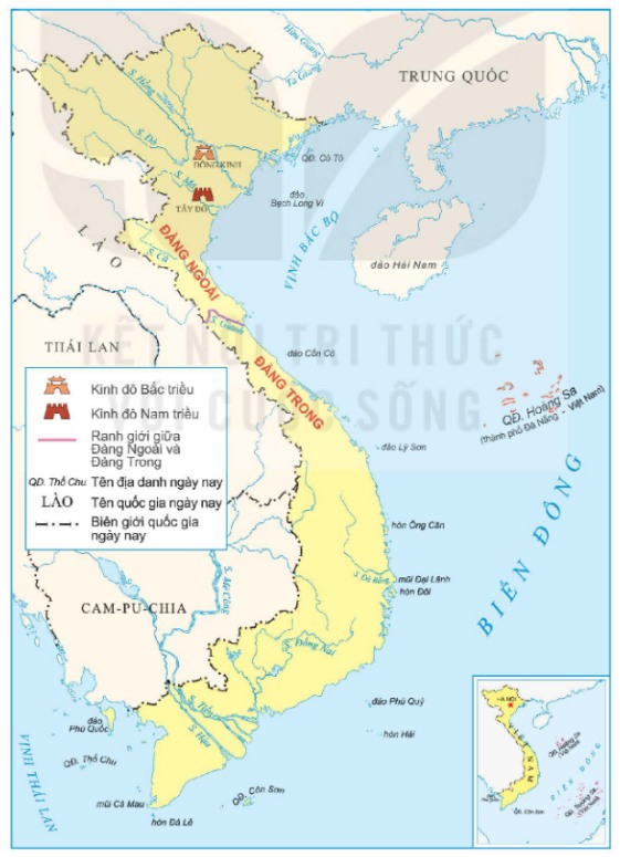 Lược đồ Nam – Bắc triều và Đàng Trong – Đàng Ngoài