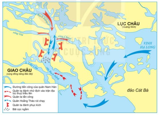 Lược đồ trận Bạch Đằng năm 938