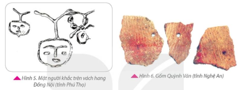 Mặt người khắc trên vách hang Đồng Nội (tỉnh Phú Thọ)