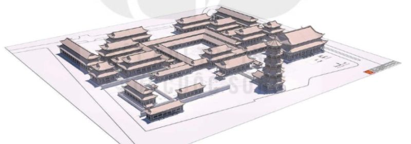 Sơ đồ phục dựng Cấm thành trong Hoàng thành Thăng Long