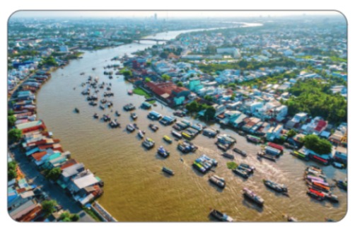 Hình 1.3: Một phần châu thổ sông Cửu Long