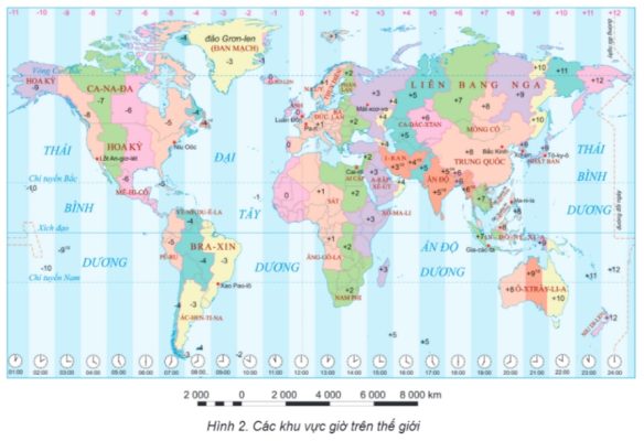 Hình 2 – Các khu vực giờ trên thế giới.