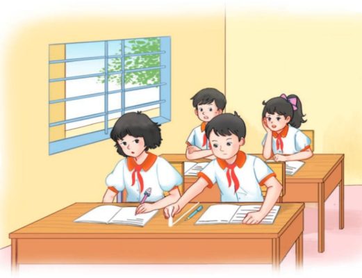 Vệt phấn trên mặt bàn