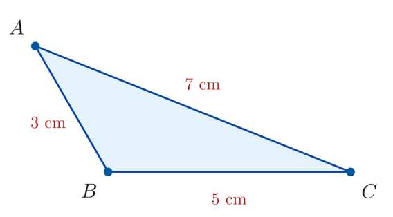 Tam giác ABC với AB=3, BC=5, AC=7